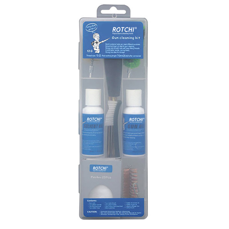 Şəffaf qutu Airgun Silah Təmizləmə Kiti yağı şüşəsi ilə